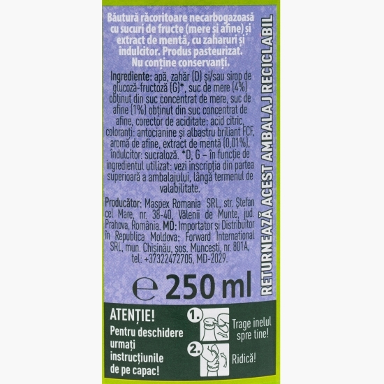 Băutură necarbogazoasă măr, afine, mentă 250ml