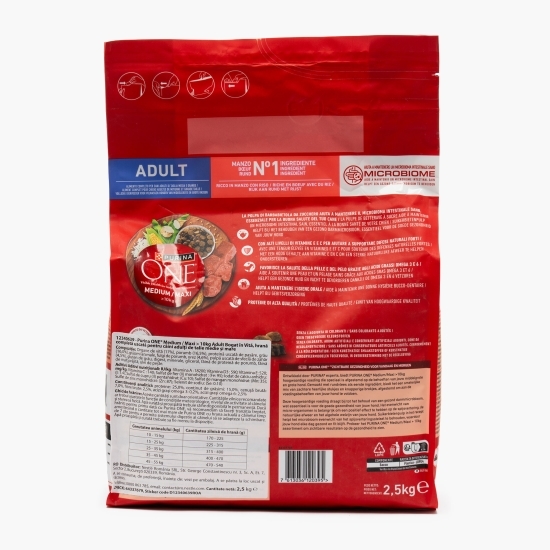 Hrană uscată pentru câini Adult, Medium/Maxi, 2.5kg, vită cu orez