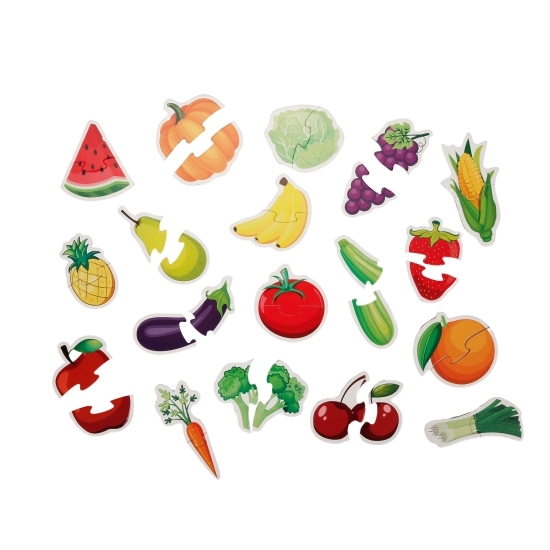 Puzzle educațional cu fructe și legume, 2+ ani