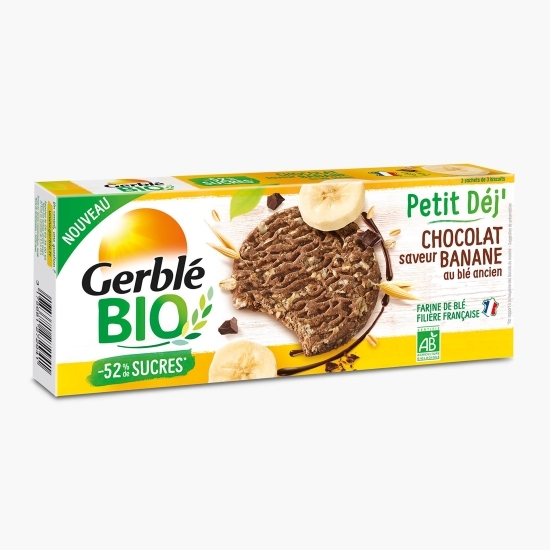 Biscuiți ecologici cu ciocolată și gust de banană 132g