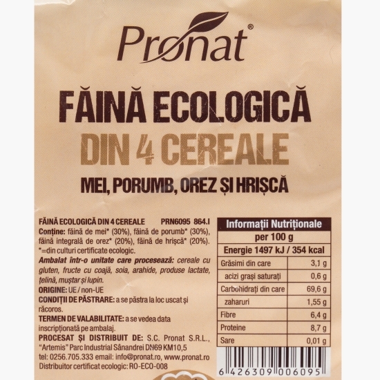 Făină eco din 4 cereale (mei, porumb, orez, hrișcă) 500g