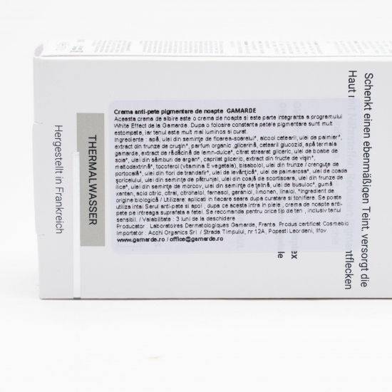 Cremă de noapte anti-pete cu efect albire, bio 40ml