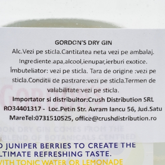 Gin London Dry 37.5% alc. 1l