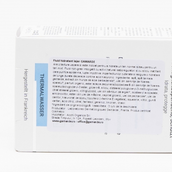 Fluid hidratant lejer cu apă termală, bio 40ml