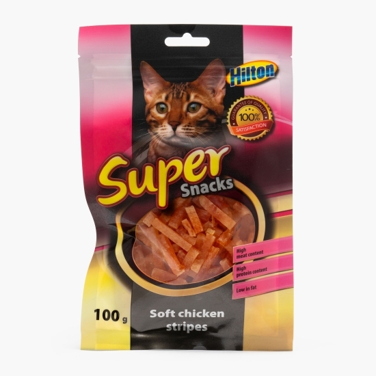 Recompense pentru pisici, fâșii moi de pui, 100g