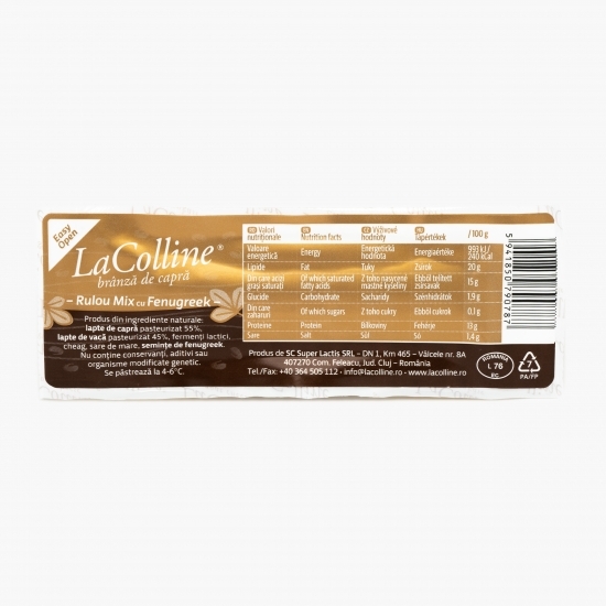 Rulou brânză capră și vacă Fenugreek 100g