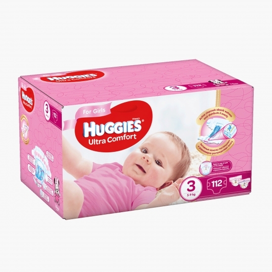 Scutece Ultra Comfort fetițe mărimea 3, 5-9kg, 112 buc