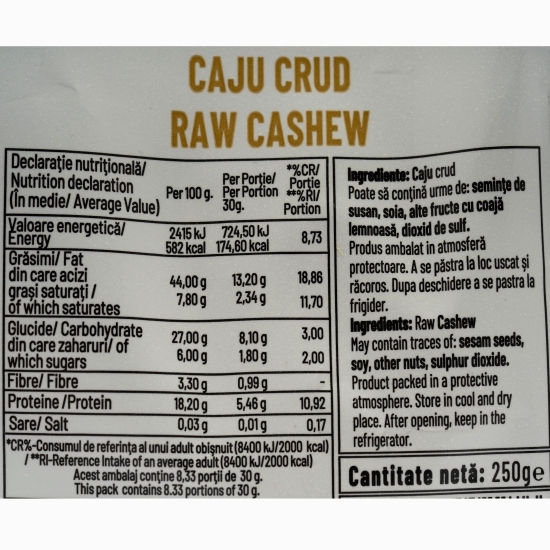 Caju crud 250g