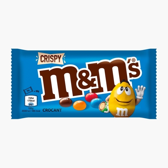 M&M's - Bomboane cu miez din orez crocant în ciocolată cu lapte, Crispy 36g