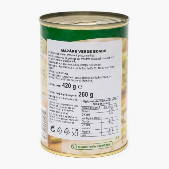  Mazăre verde boabe 420g