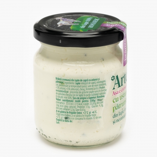 Brânză cremoasă din lapte de capră cu usturoi și pătrunjel 200g