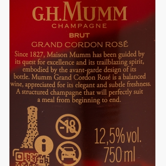Șampanie rose brut Grand Cordon Rosé, 12.5%, 0.75l