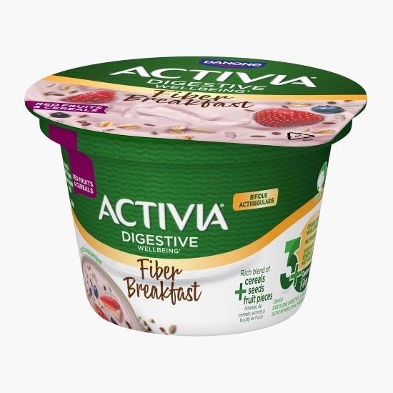 Iaurt Mic Dejun cu fibre, fructe roșii și cereale, 170g