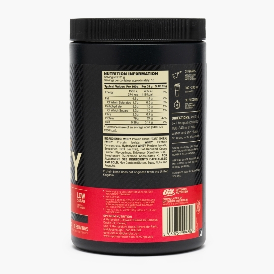 Proteine din zer 100% Whey Gold Standard, aromă ciocolată, 310g