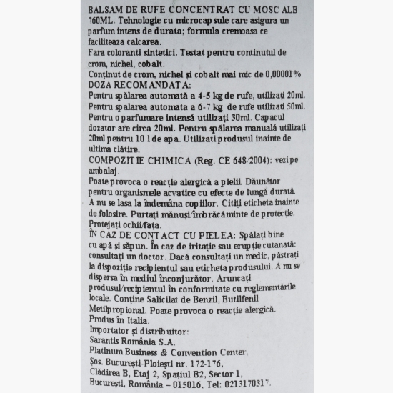 Balsam de rufe Mosc alb, 38 de spălari, 0.76l