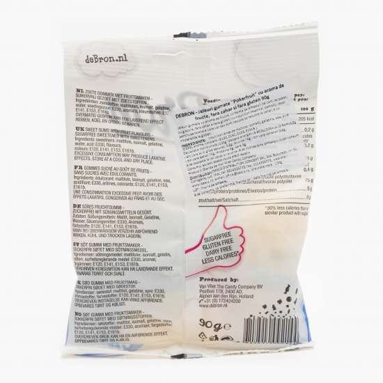 Jeleuri gumate Pokerfruit cu aromă de fructe, fără zahăr 90g