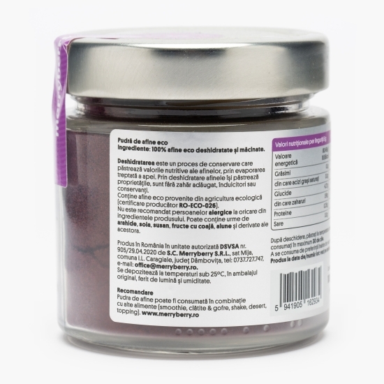 Pudră de afine eco, fără zahăr adăugat 100g