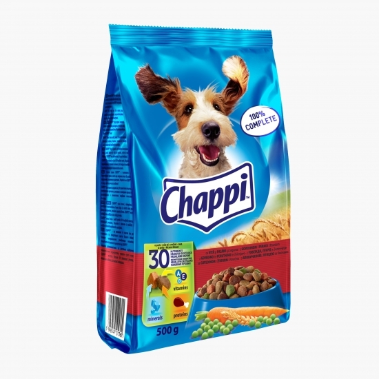Hrană uscată pentru câini adulți 500g, cu vită, pasăre și legume