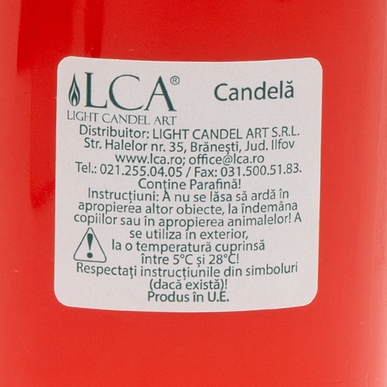 Candelă rezervă cu ulei, roșu - 80 ore