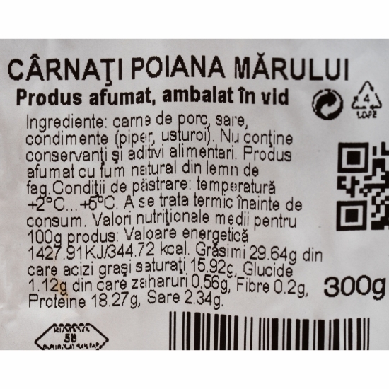 Cârnați porc Poiana Mărului 300g