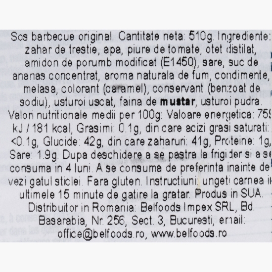  Sos BBQ original, 510g