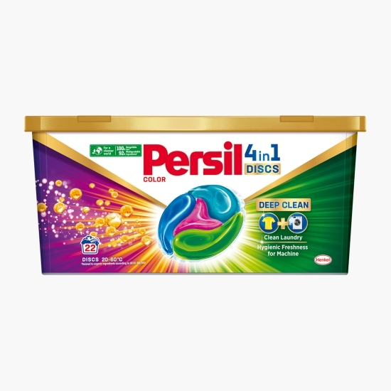 Detergent de rufe capsule, color, Discs 4în1, Deep Clean, 22 spălări