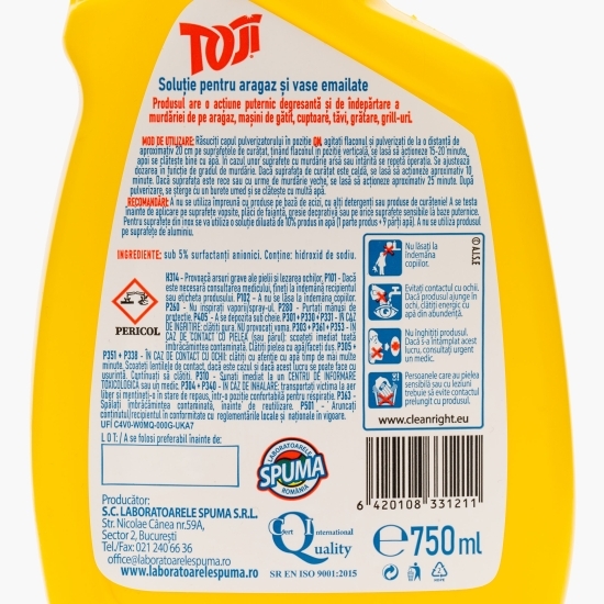 Soluție pentru curățat aragazul Toji Forte 0.75l