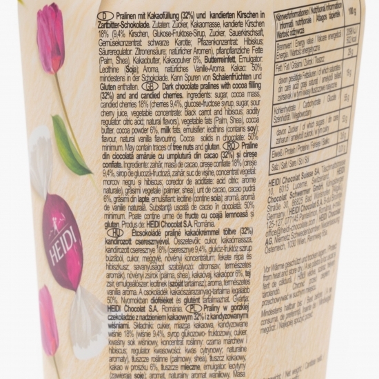 Praline din ciocolată amăruie cu cireșe 120g