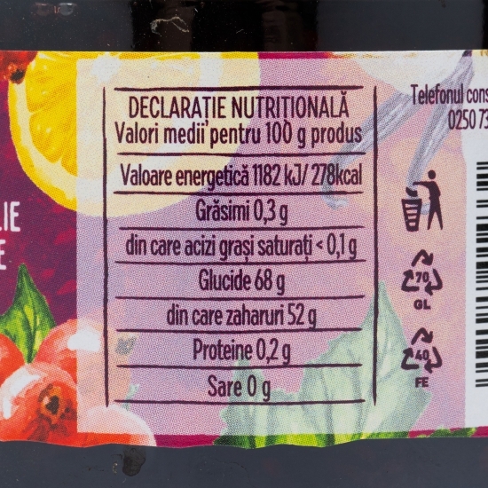 Dulceață de coacăze cu vanilie și lămâie 250g