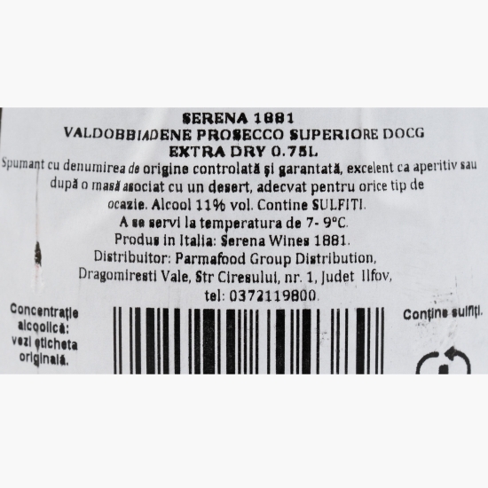 Prosecco alb extra dry Valdobbiadene Superiore DOCG, 11%, 0.75l