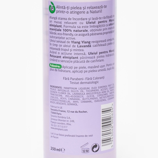 Ulei pentru masaj relaxant, Body Senses, 0.25l