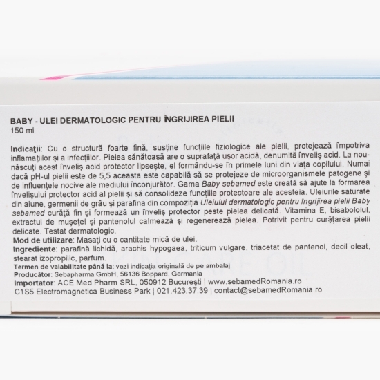 Ulei dermatologic Baby pentru îngrijirea pielii 150ml
