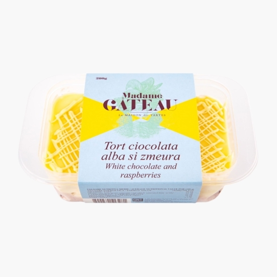 Tort cu cremă de zmeură și ciocolată albă belgiană, 280g