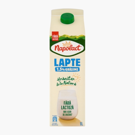 Lapte fără lactoză 1.5% grăsime, 1l