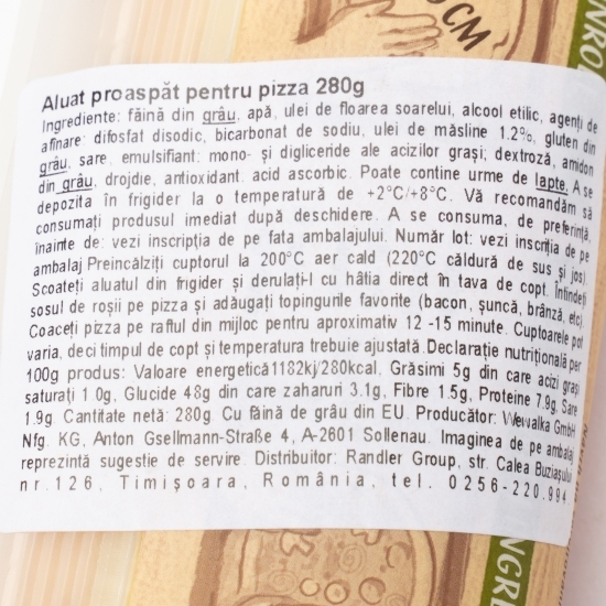 Aluat proaspăt pentru pizza 280g