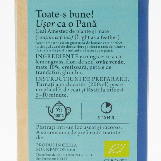 Ceai eco „Toate-s bune! Ușor ca o pană” 18 plicuri
