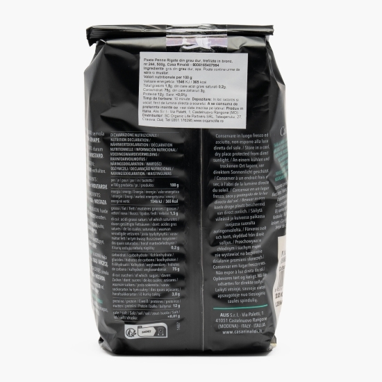 Paste Penne Rigate din grâu dur, trefilate în bronz 500g