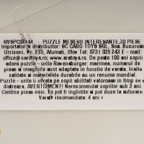 Puzzle tip ramă-Meserii interesante 30 piese 4+ ani