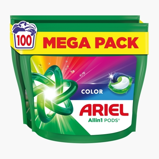 Detergent de rufe capsule All-in-One Pods Color, 100 spălări, 100 buc