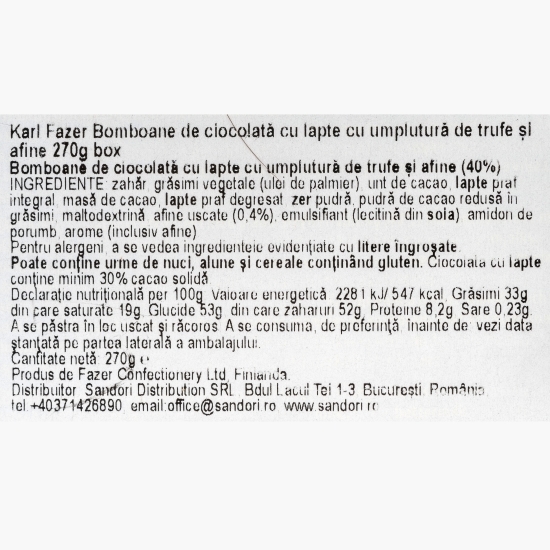 Bomboane ciocolată cu trufe și afine 270g