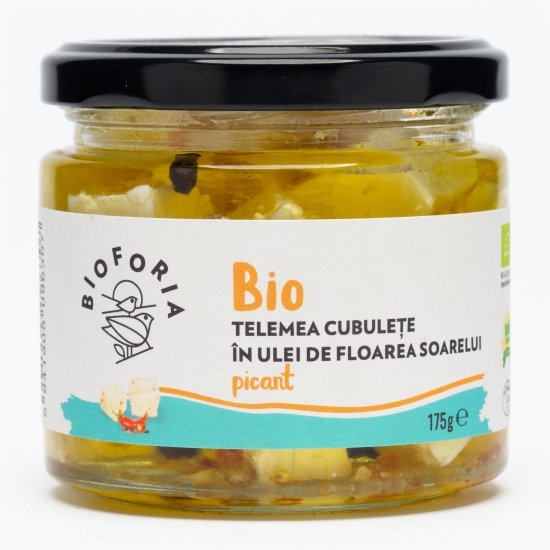 Telemea cubulețe în ulei de floarea-soarelui picant, eco 175g