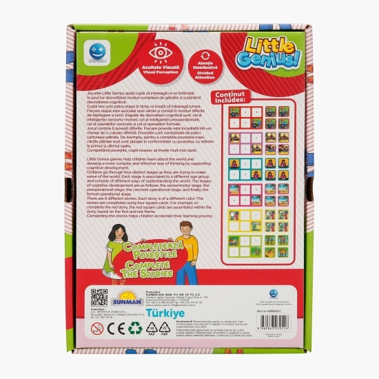 Joc de memorie Completează poveștile, roșu și verde, 3+ ani