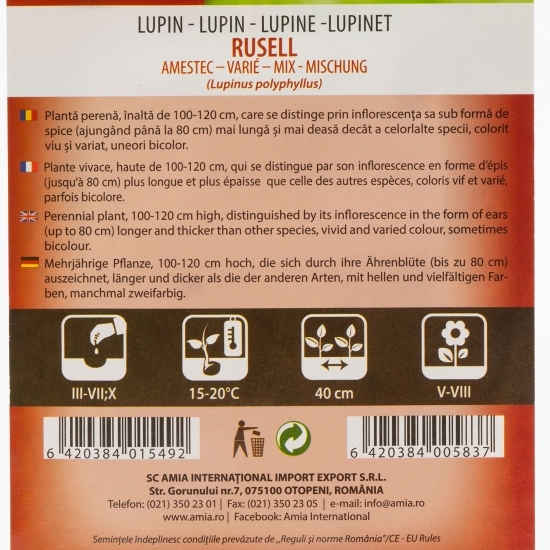Semințe de lupin amestec de culori 5g