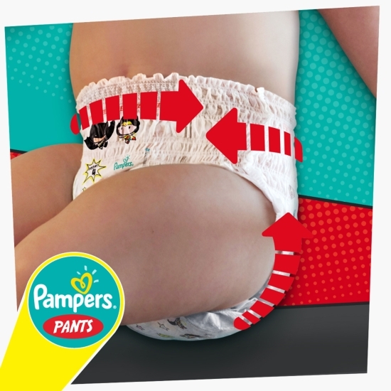 Scutece chiloțel Pants cu supereroii DC, mărimea 4, 9-15kg, 72 buc