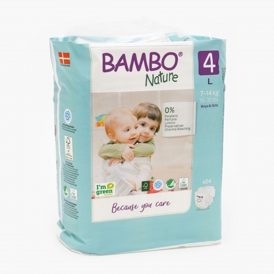 Scutece eco 0% clor mărimea 4, 7-14kg, 24 buc