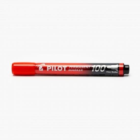 Marker permanent P100, 2-4.5 mm, vârf rotund, roșu