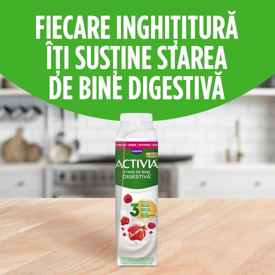 Iaurt de băut cu zmeură și rodie 320g