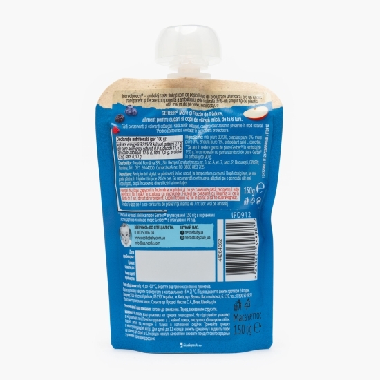 Piure de mere și fructe de pădure, 150g, +6 luni
