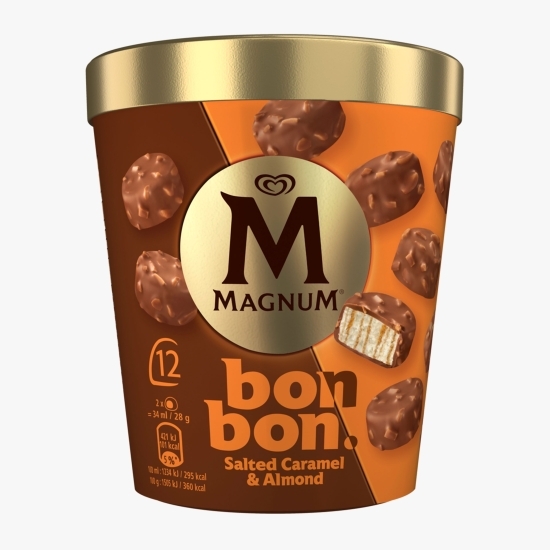 Înghețată Bon Bon caramel sărat și migdale, 12 buc, 204ml (168g)