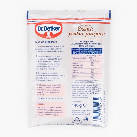 Mix pentru cremă pentru prăjituri cu gust de vanilie 140g